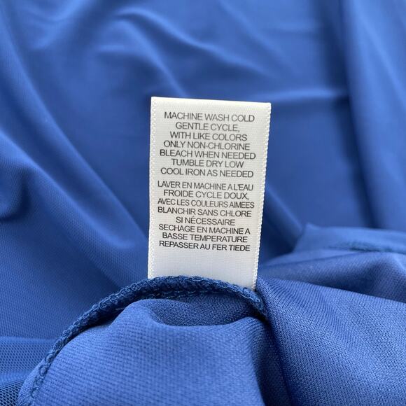 AFRM Skirt XL Blue Mesh Midi Pull On Stretch Lined Lightweight Rave Clubwear - Picture 10 of 10